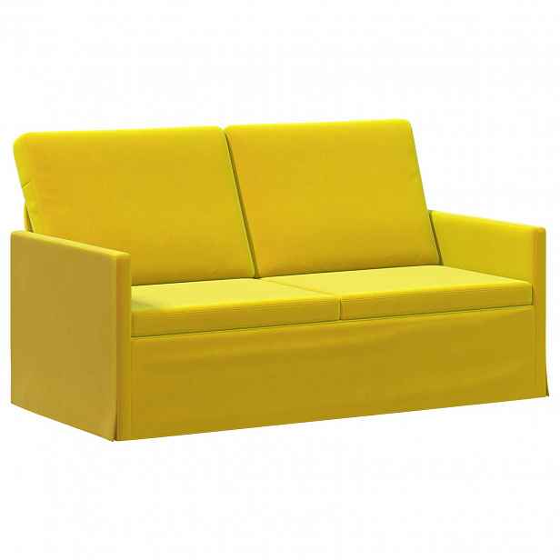 vidaXL Pohovka pro 2 osoby Žlutá 150 x 81 x 82 cm Samet
