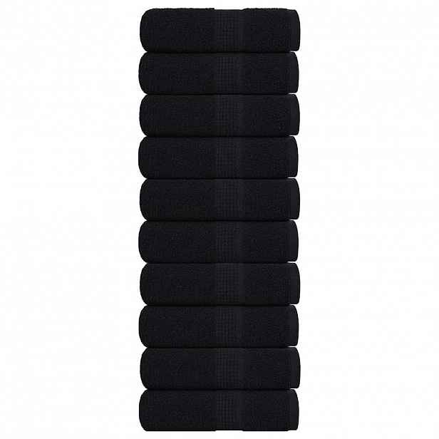 vidaXL Ručníky FROGN 10 ks černé 30x30 cm 360 g/m²