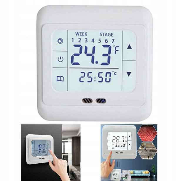 Pokojový termostat Regulátor teploty 16A 220V podlahové vytápění