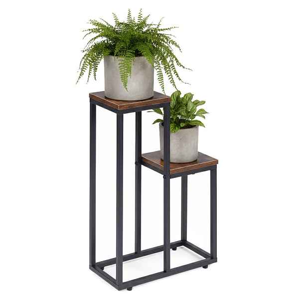 MODERNHOME Stojan na květiny EVELIN 67x34,5 cm hnědý/černý