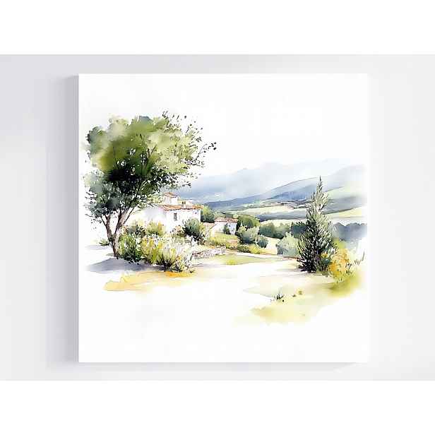 Obraz Na Plátně Canvas Krajina Španělsko Asturie Hory Dům Vila Léto 50x50