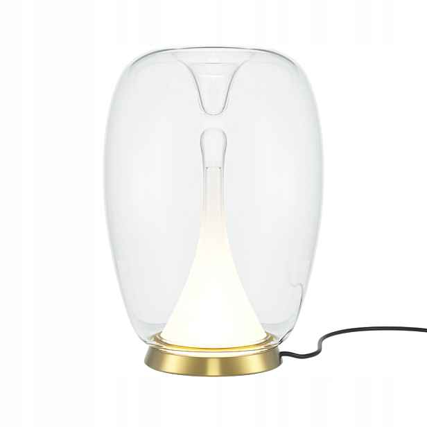 Stolní noční Led lampa průhledná zlatá do ložnice 27 cm 3000K Maytoni