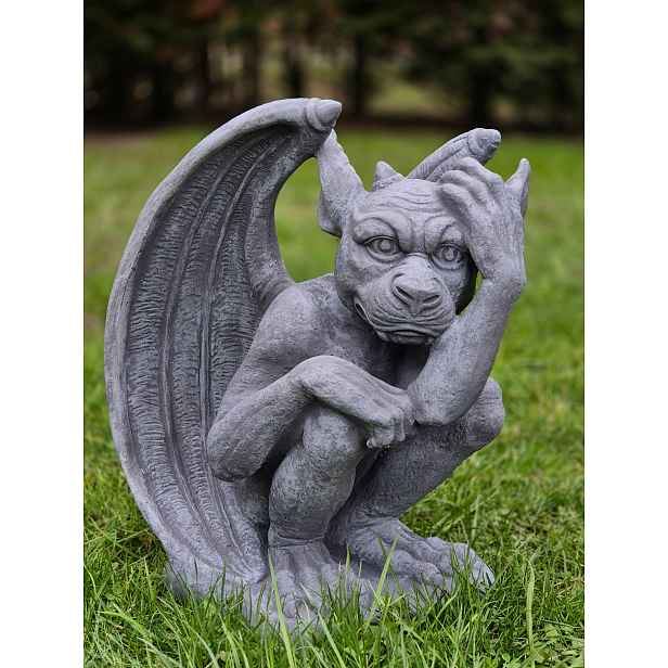 Velký Chrlič Grafitový 23 kg 43 cm Betonová figurka, Strážce, Dekorace