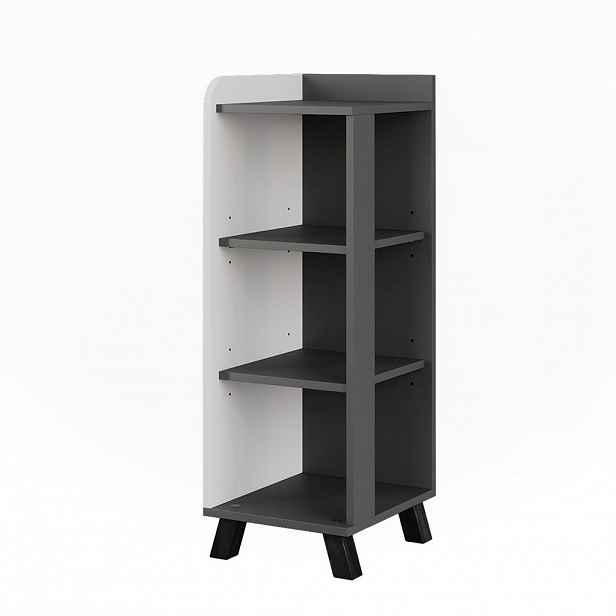 Vicco MIDI SKŘÍŇKA Karen Antracitová/bílá 30 x 90 cm se 4 policemi