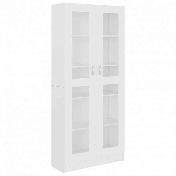 vidaXL Prosklená skříň bílá 82,5 x 30,5 x 185 cm kompozitní dřevo