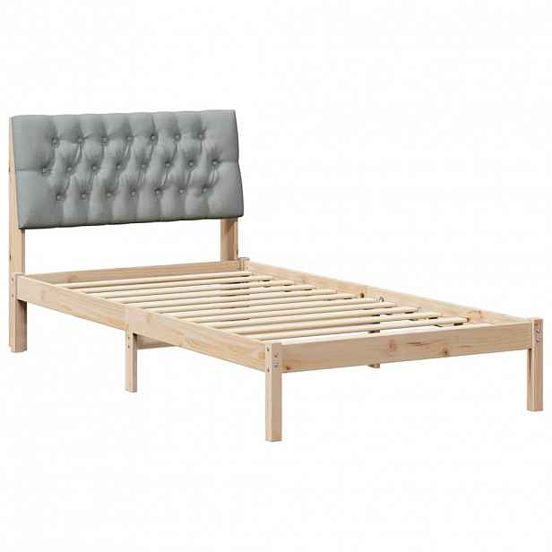 vidaXL Rám postele s čalouněným čelem s čelo Hnědá 100 x 200 cm