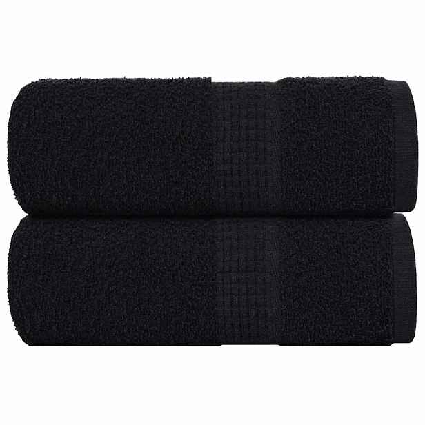 vidaXL Ručníky pro hosty FROGN 2 ks černé 30x50 cm 360 g/m²