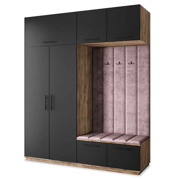 MASSENO MODERNÍ PŘEDSÍŇOVÁ SESTAVA REMA, 200/240/60 cm, dub Lefkas