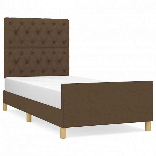 vidaXL Rám postele bez matrace tmavě hnědá 80 x 200 cm textil