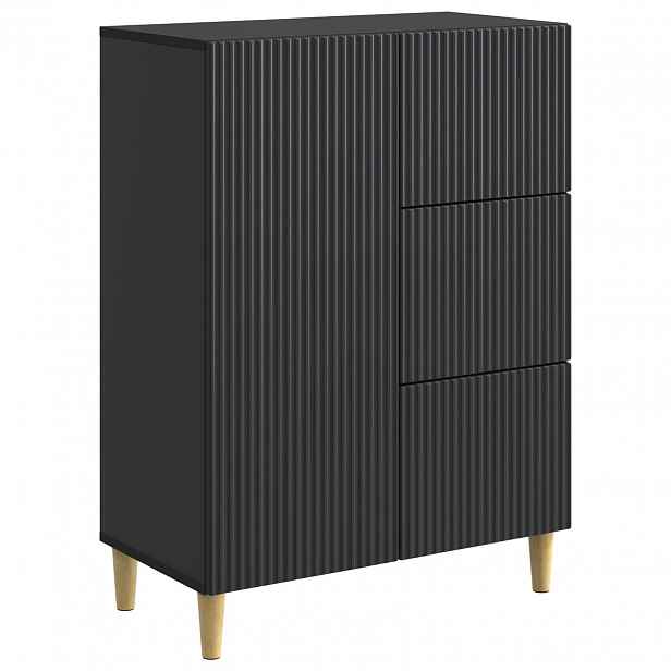 vidaXL Servírovací skříň Černá 66 x 34,5 x 90 cm Kompozitní dřevo