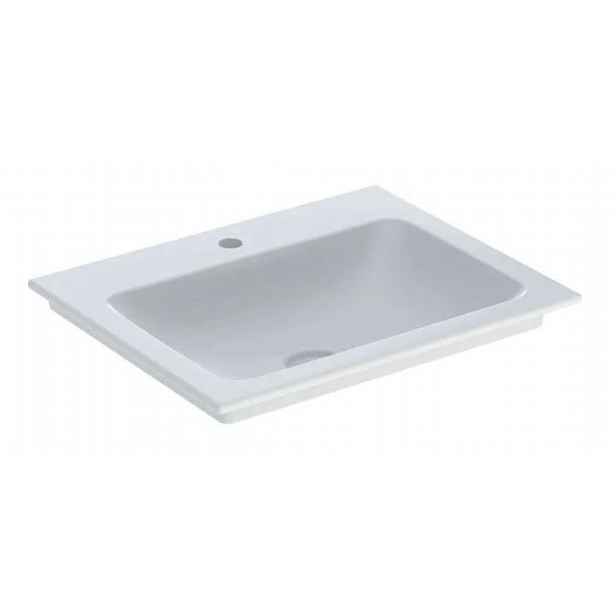 Geberit ONE - Umyvadlo nábytkové 60x48x14 cm, bez přepadu, s otvorem pro baterii, KeraTect, bílá 505.010.01.1