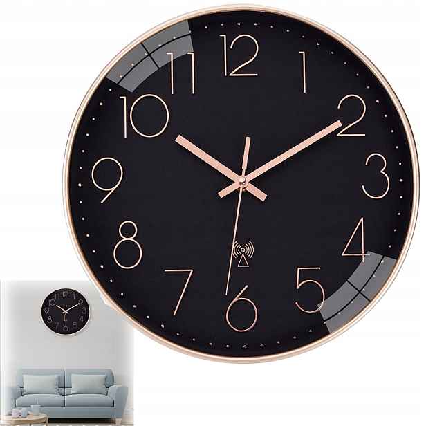 Nástěnné hodiny 30Cm Rádio ovládané Tichý Domov a kancelář Pvc