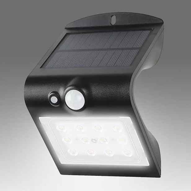 Solární osvětlení LED 1,5W PIR IP65 4000K 220lm černá