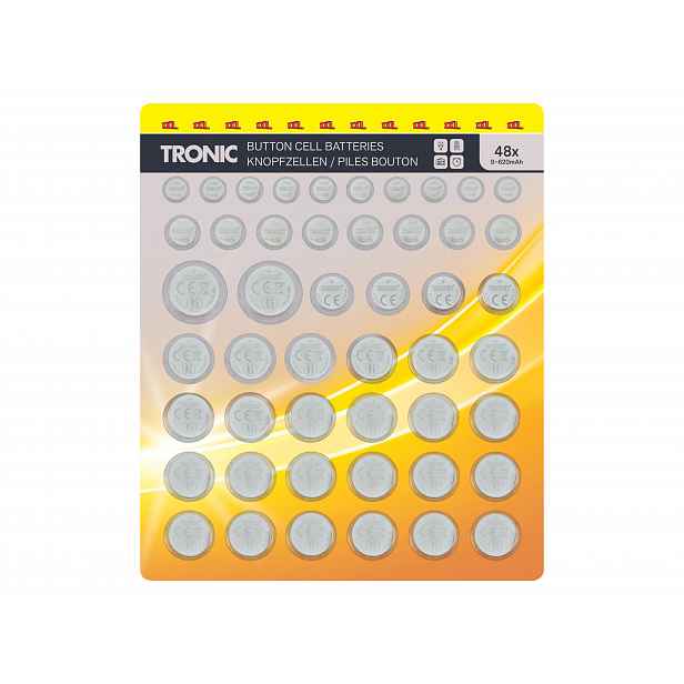 Tronic® Knoflíkové baterie, 48 kusů