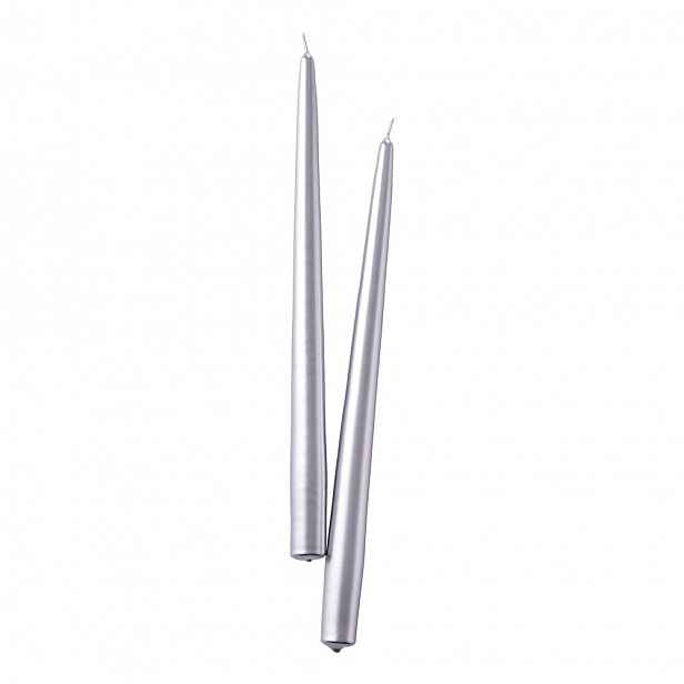 TWIN FLAME Sada svíček 2 ks 31 cm - stříbrná