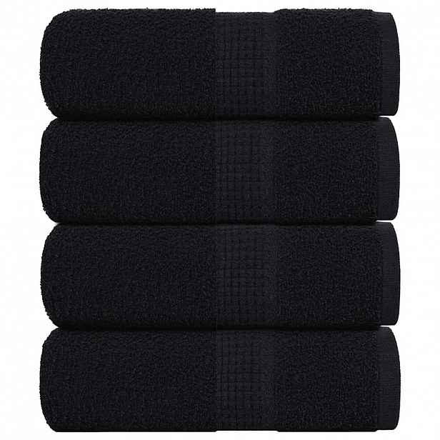 vidaXL Ručníky pro hosty FROGN 4 ks černé 30x50 cm 360 g/m²