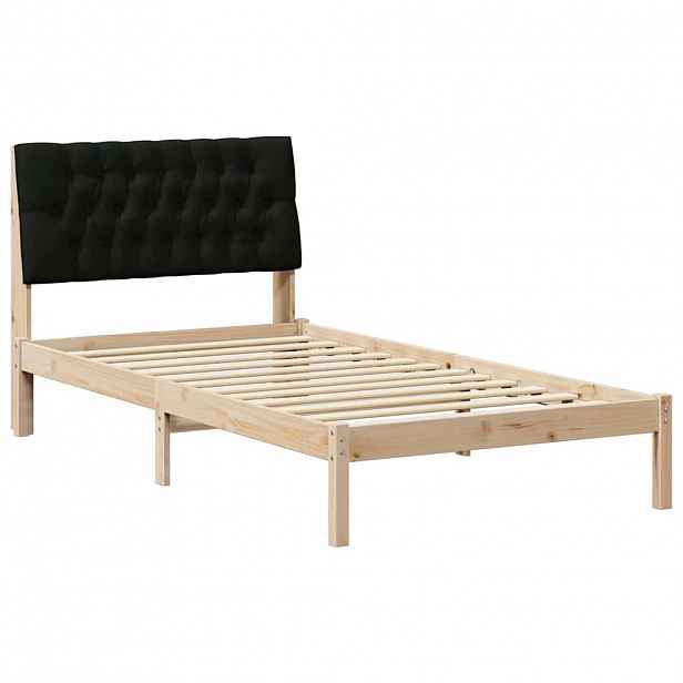 vidaXL Rám postele s čalouněným čelem s čelo Hnědá 100 x 200 cm