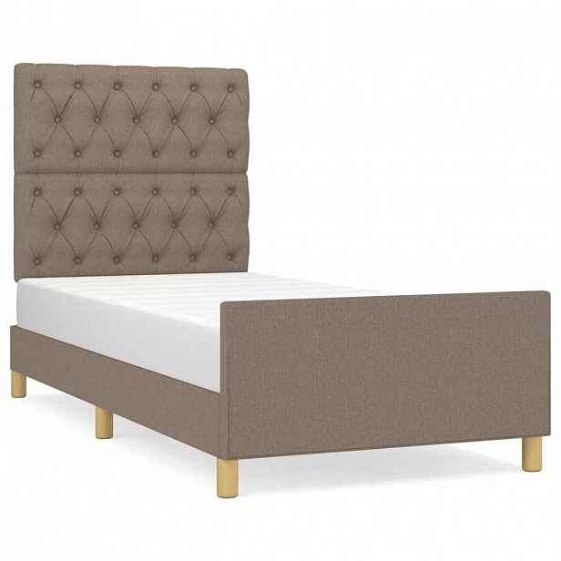vidaXL Rám postele bez matrací taupe 80x200 cm textil