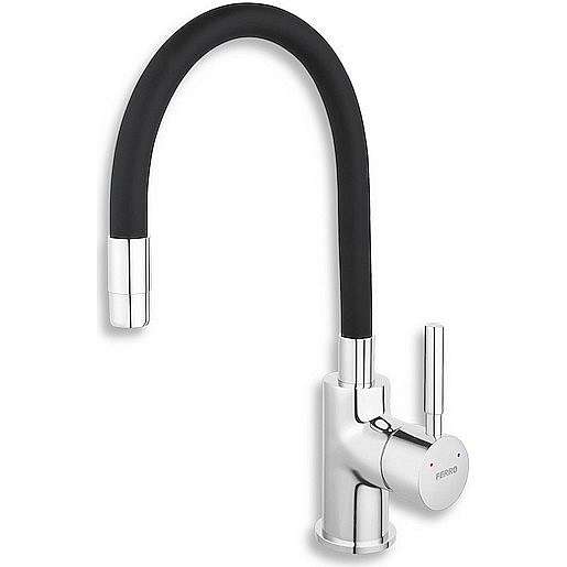 Dřezová baterie Novaservis se silikonovým ramínkem černá/chrom 70710.0C
