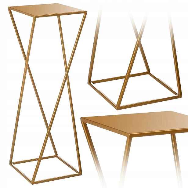 Držák Na Květináč stojan na květiny zlatý Loft 70 cm kov