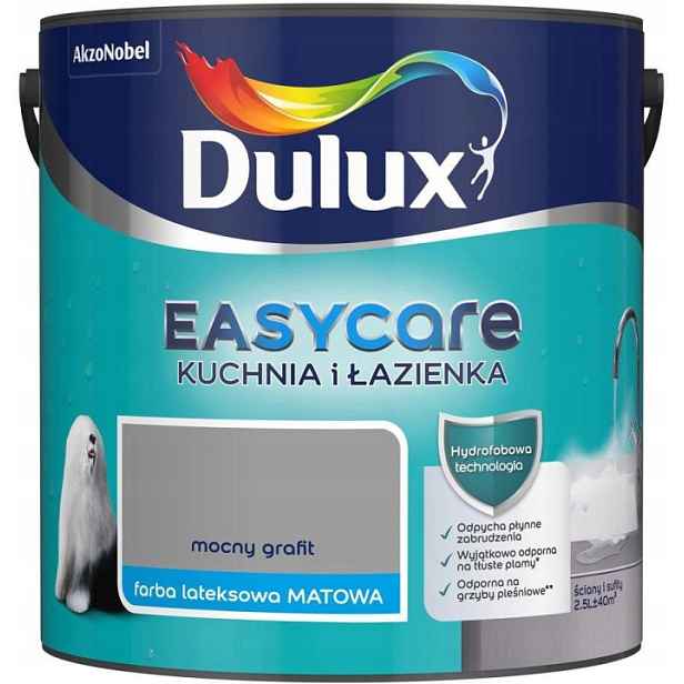 Dulux Barva Easycare Kuchyň A Koupelna 2,5L Silný Grafit