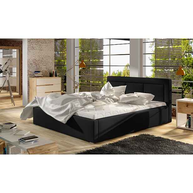 Moderní postel Bregen 200x200cm, černá HELCEL