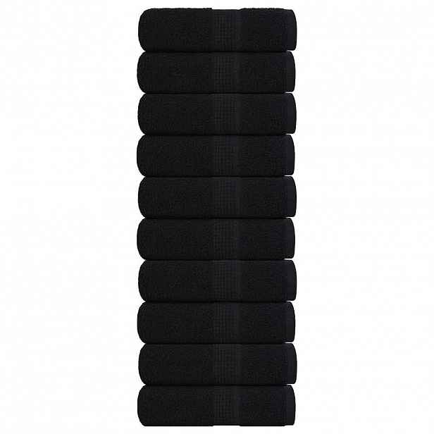 vidaXL Ručníky pro hosty FROGN 10 ks černé 30x50 cm 360 g/m²