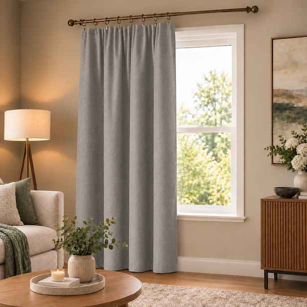 100% zatemňující závěs SUPER BLACKOUT šedý 009 s řasící páskou 140×250 cm