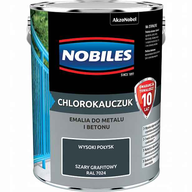 Nobiles Chlorokaučuk Smalt 5 L Šedý Grafitový Ral 7024