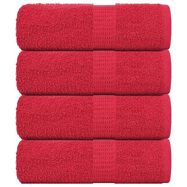 vidaXL Ručníky pro hosty FROGN 4 ks červené 30x50 cm 360 g/m²
