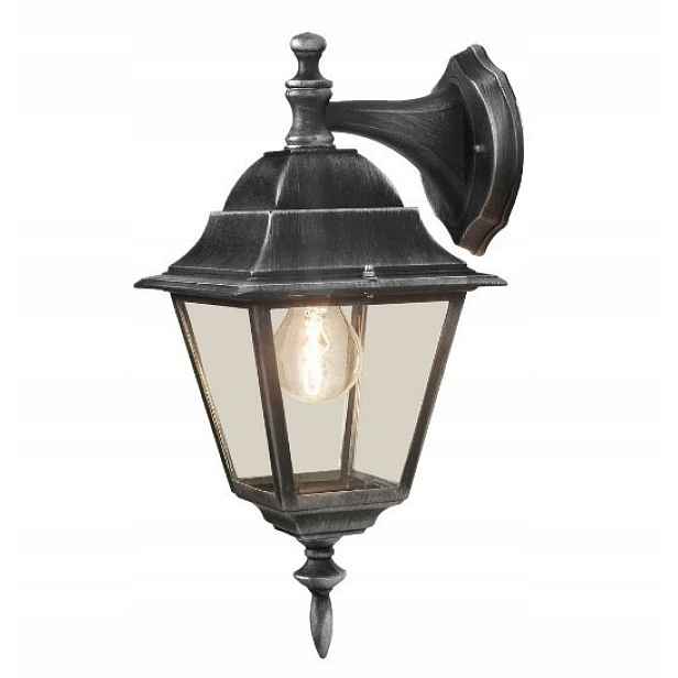Zahradní Svítidlo IP44 černá lampa stříbrná