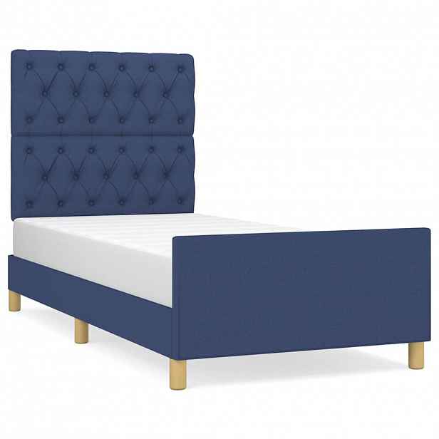 vidaXL Rám postele bez matrací modrá 80x200 cm textil