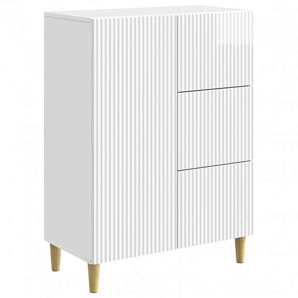vidaXL Servírovací skříň Bílá s vysokým leskem 66 x 34,5 x 90 cm