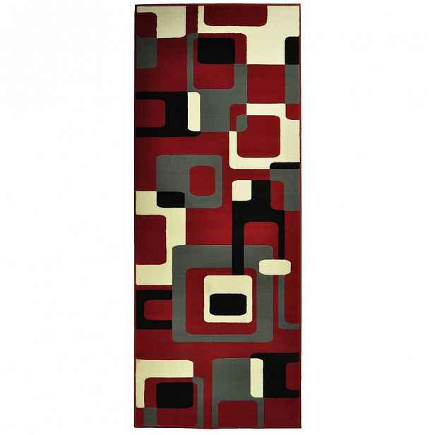 Červený koberec Hanse Home Hamla Retro, 80 x 300 cm
