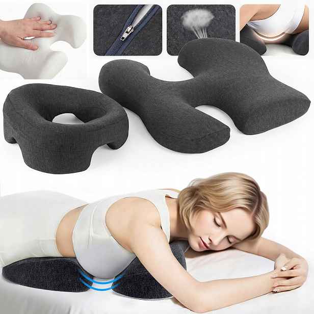 Ergonomický Polštář Na Obličej Pro Spaní Na Břiše Do Kanceláře I Obývacího Pokoje, Šedý