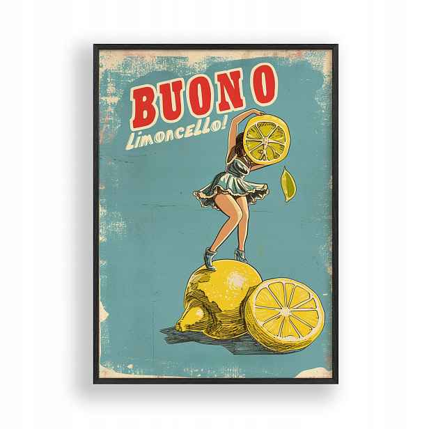 Obraz Buono Plakát Vintage Kuchyně Rámeček Dřevěný Černý 30x42 cm