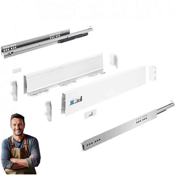 Šuplík Hettich InnoTech Atira 470 mm Vysoká H-144 Bílá 30 kg