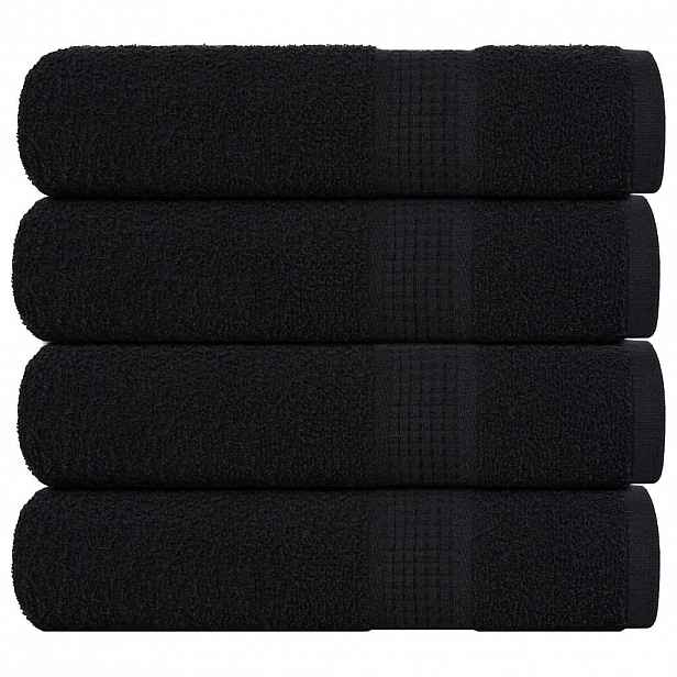 vidaXL Ručníky FROGN 4 ks černé 50x100 cm 360 g/m²