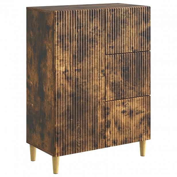 vidaXL Servírovací skříň se zásuvkou Kouřový dub 66 x 34,5 x 90 cm