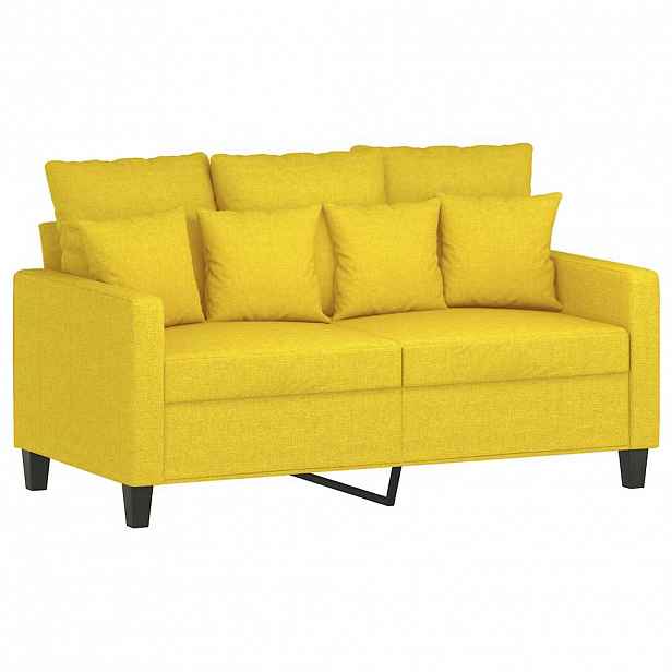 vidaXL 2místná pohovka světle žlutá 120 cm textil