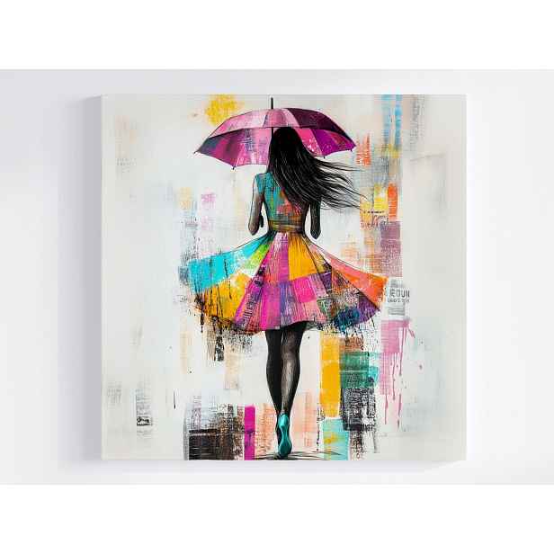 Obraz Na Plátně Canvas Žena Dívka Deštník Glamour Pop Art 60x60