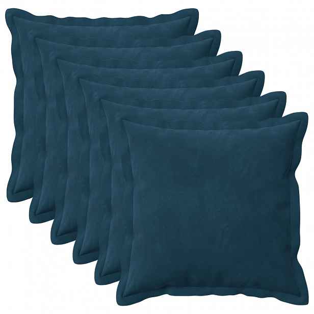 vidaXL Povlak na polštář 6 pcs HOUTEN Modrá 40 x 40 cm Samet