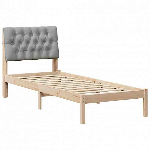vidaXL Rám postele s čalouněným čelem s čelo Hnědá 75 x 190 cm