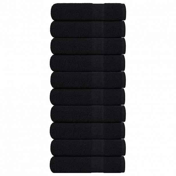 vidaXL Ručníky FROGN 10 ks černé 50x100 cm 360 g/m²