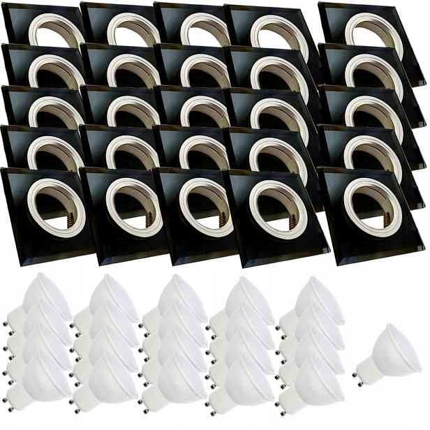 25 x Skleněné Stropní Svítidlo Zapuštěné Do Stropu Křišťál 3W Led Žárovky