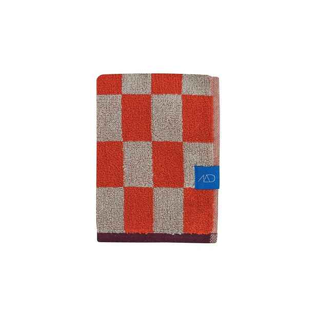 Oranžové/béžové froté ručníky v sadě 2 ks z bio bavlny 40x55 cm Retro – Mette Ditmer Denmark
