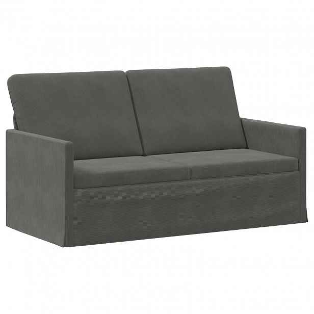 vidaXL Pohovka pro 2 osoby Tmavě šedá 150 x 81 x 82 cm Žebrovaná látka