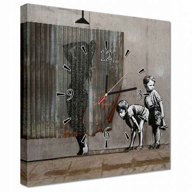 Nástěnné hodiny 40x40 Banksy sledování
