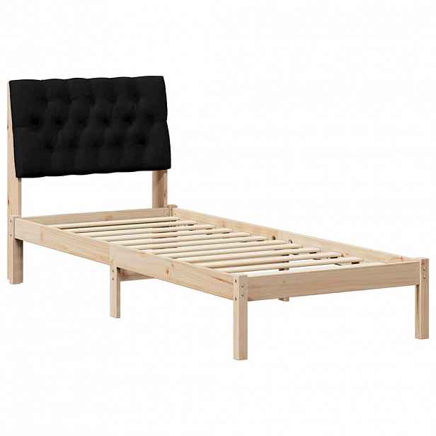 vidaXL Rám postele s čalouněným čelem s čelo Hnědá 75 x 190 cm