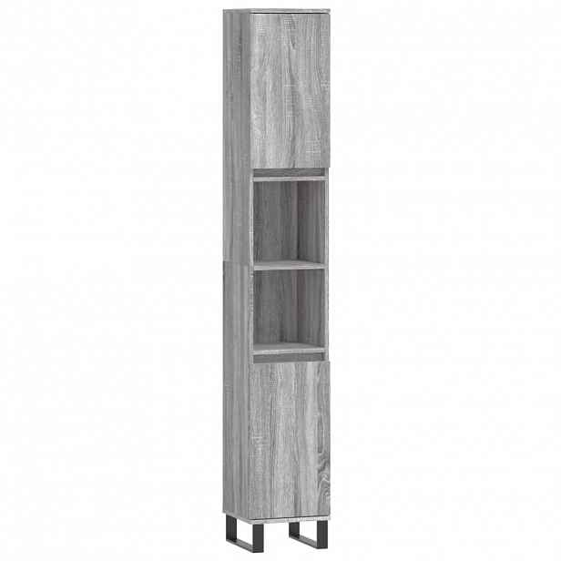 vidaXL Koupelnová skříňka šedá sonoma 30x30x190 cm kompozitní dřevo